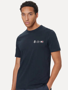Camiseta Tommy Hilfiger Masculina Regular Small Crest Outline Azul Marinho
