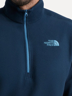 Blusa The North Face Fleece TKA 100 Glacier 1/4 Zip Mono Logo Azul Marinho