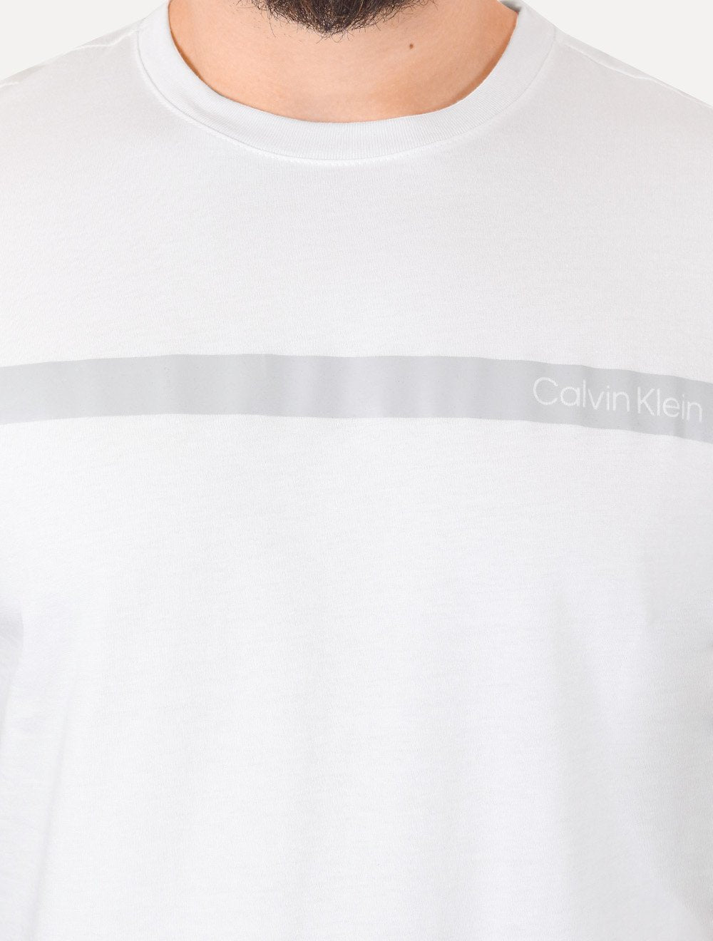 Camiseta Calvin Klein Masculina Line Rubber Logo Branca