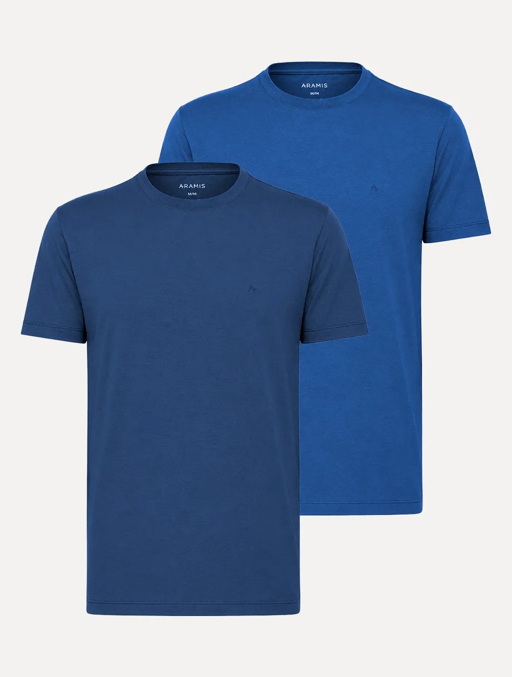 Kit Camisetas Aramis | Masculina Basic Lisa Azul Alumínio/Azul