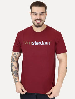 Camiseta Von der Volke Masculina Origineel I Amsterdam Marsala