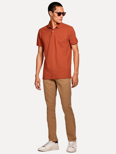 Polo Aramis Masculina Piquet Basic Mono Terracota