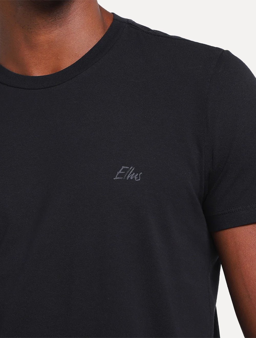 Camiseta Ellus Masculina Cotton Fine Aquarela Grey Classic Preta