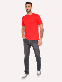 Camiseta Lacoste Masculina Basic Sport Quick Dry Vermelha