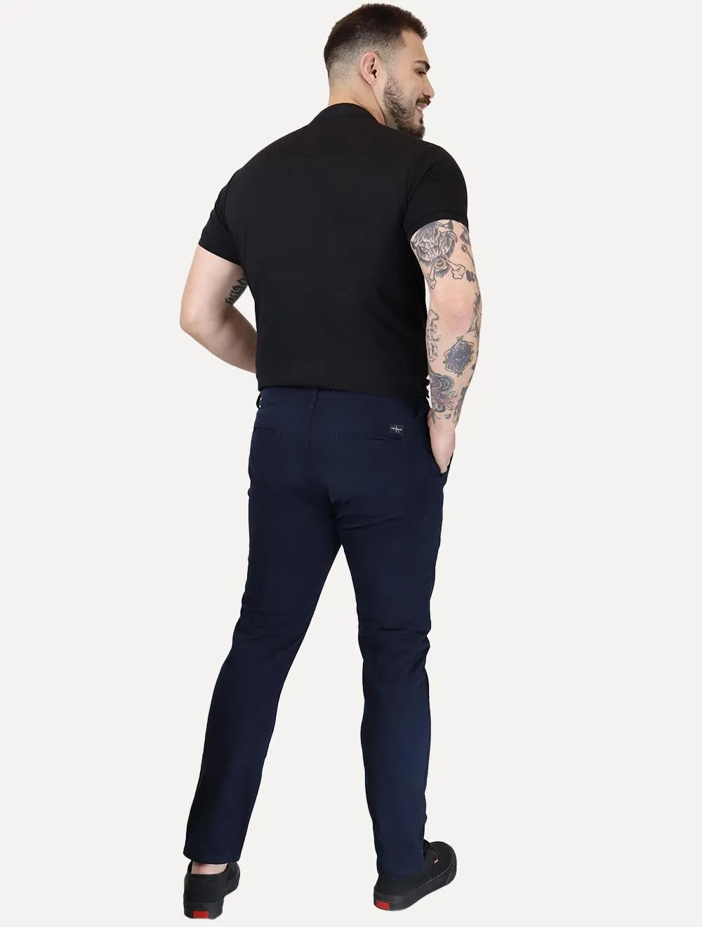 Calça Calvin Klein Jeans Masculina RE Issue Label Azul Marinho