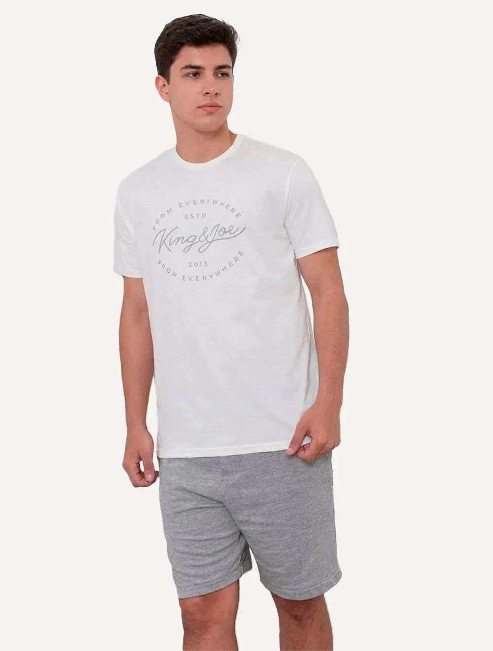 Camiseta King & Joe Masculina Signature Circle Estd 2013 Off White