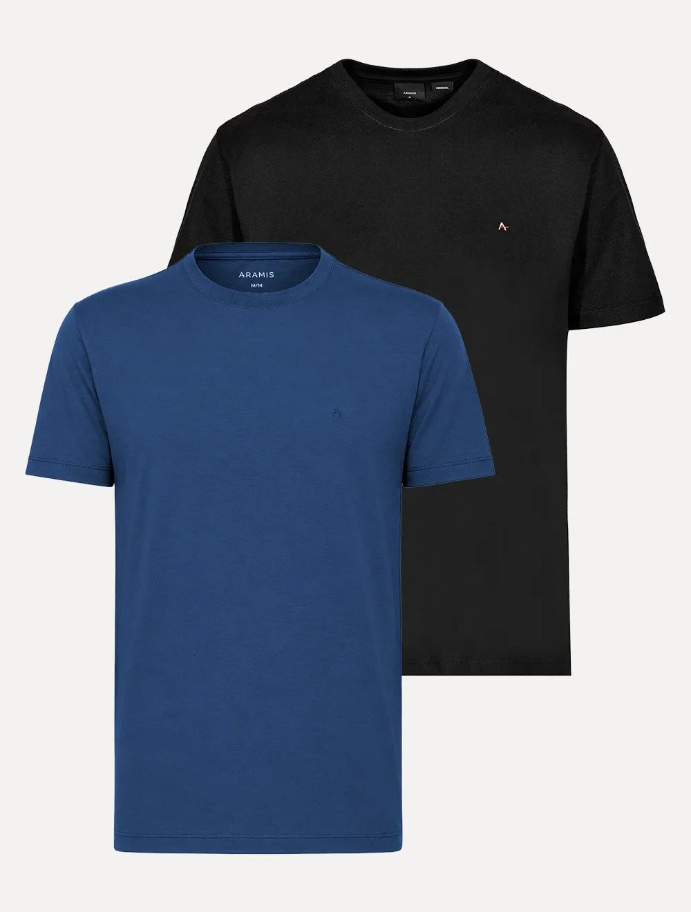 Kit Camisetas Aramis | Masculina Basic Lisa Azul Alumínio/Preta