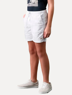 Bermuda Calvin Klein Infantil Color Curta Paper Branca