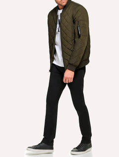 Jaqueta Calvin Klein Jeans Bomber CK Zip Verde Oliva