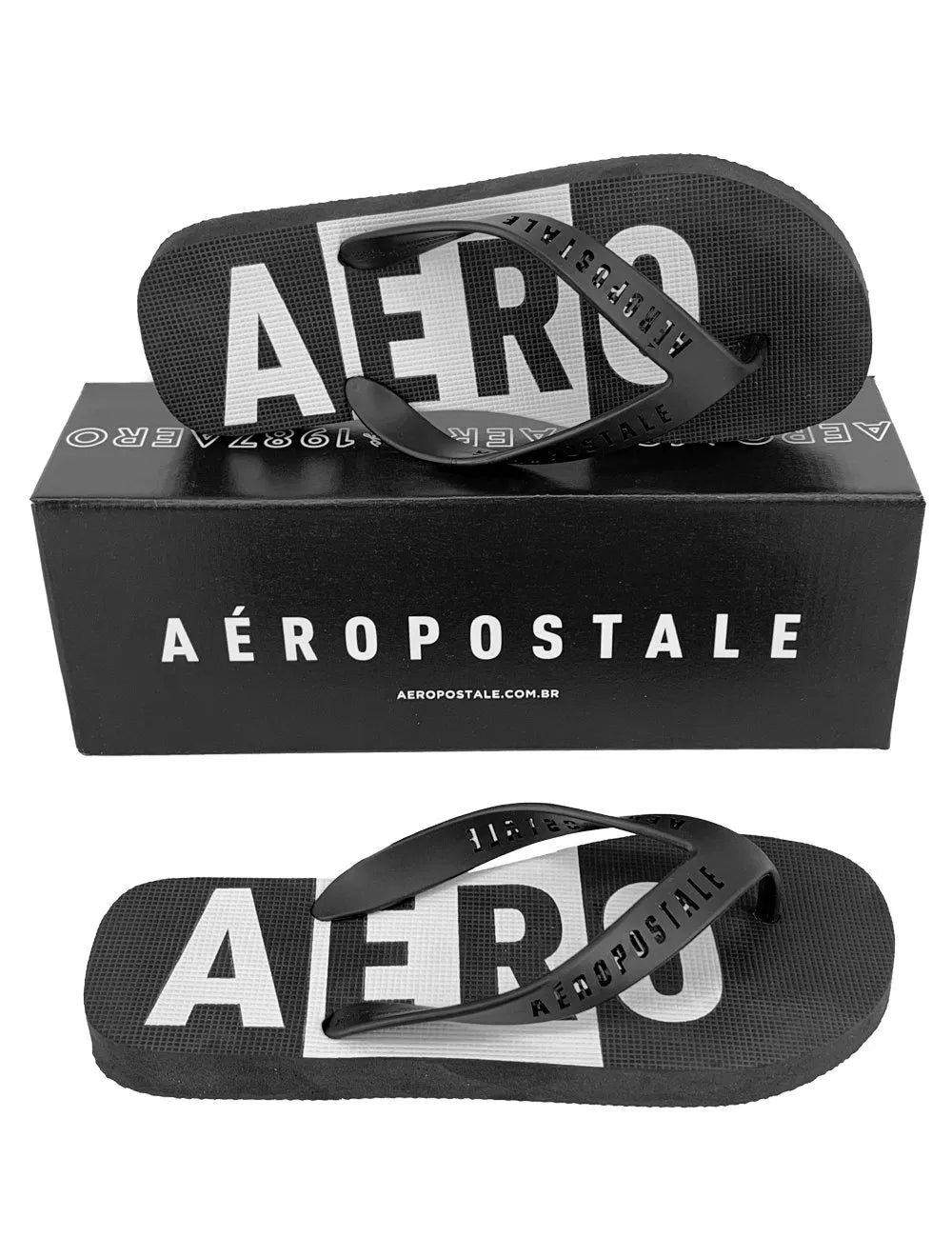 Chinelo Aeropostale Masculino Negative Light Block Preto