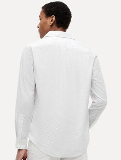 Camisa Tommy Hilfiger Masculina Flex Poplin Mini Print Shirt Branco