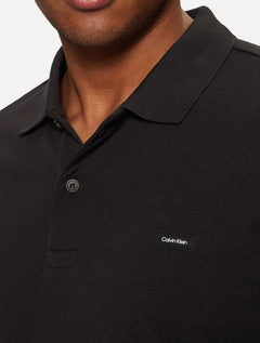 Polo Calvin Klein Masculina Piquet Slim Stretch Button Preta