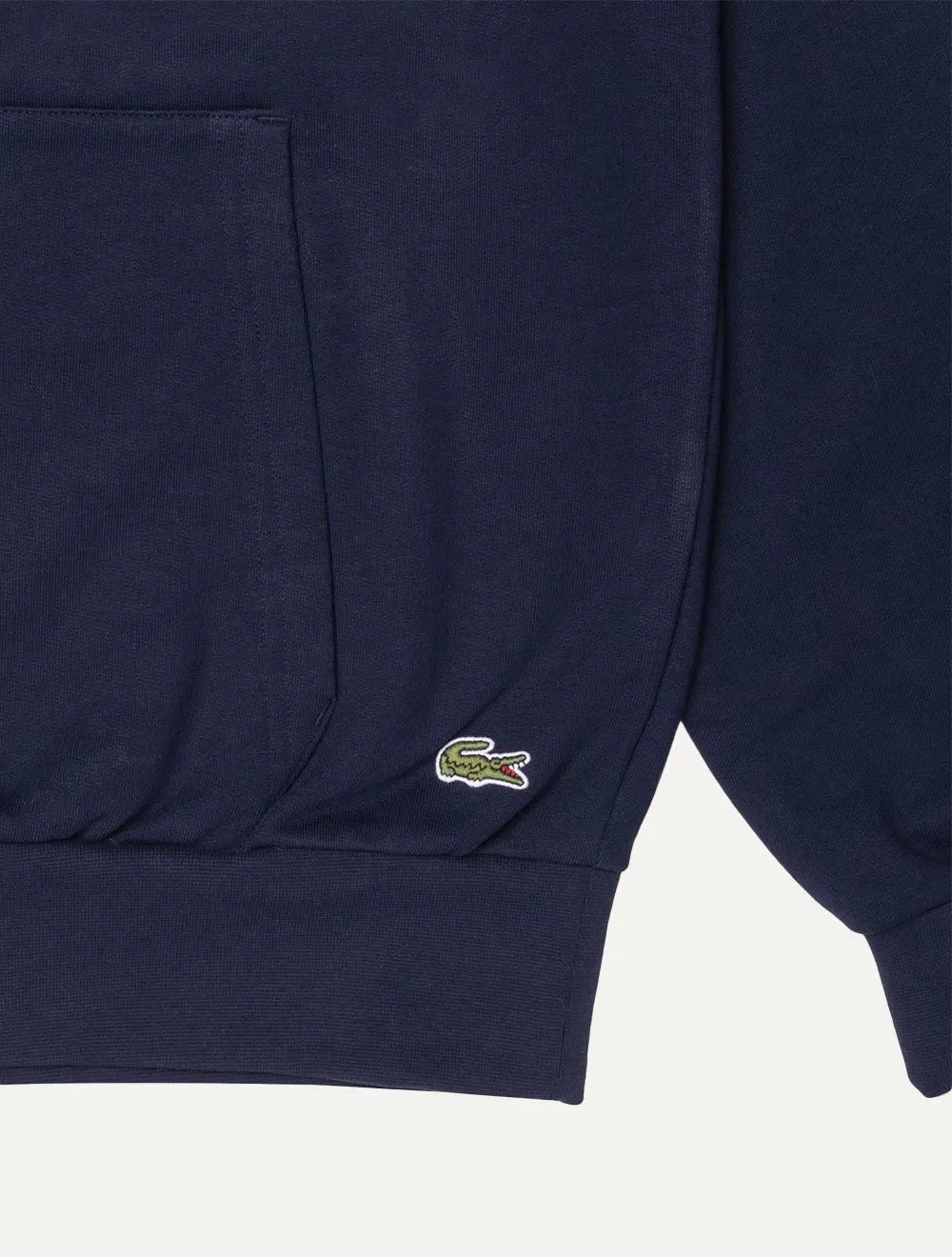 Moletom Lacoste Masculino Hoodie Classic Fit Cotton Fleece Logo Azul Marinho