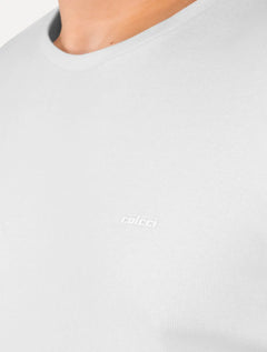 Camiseta Colcci Masculina Slim Malha Canelada Branca
