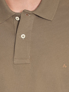 Polo Aramis Masculina Regular Basic Piquet Surton Mono Logo Marrom Médio