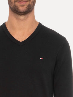 Suéter Tommy Hilfiger Masculino Signature V-Neck Preto