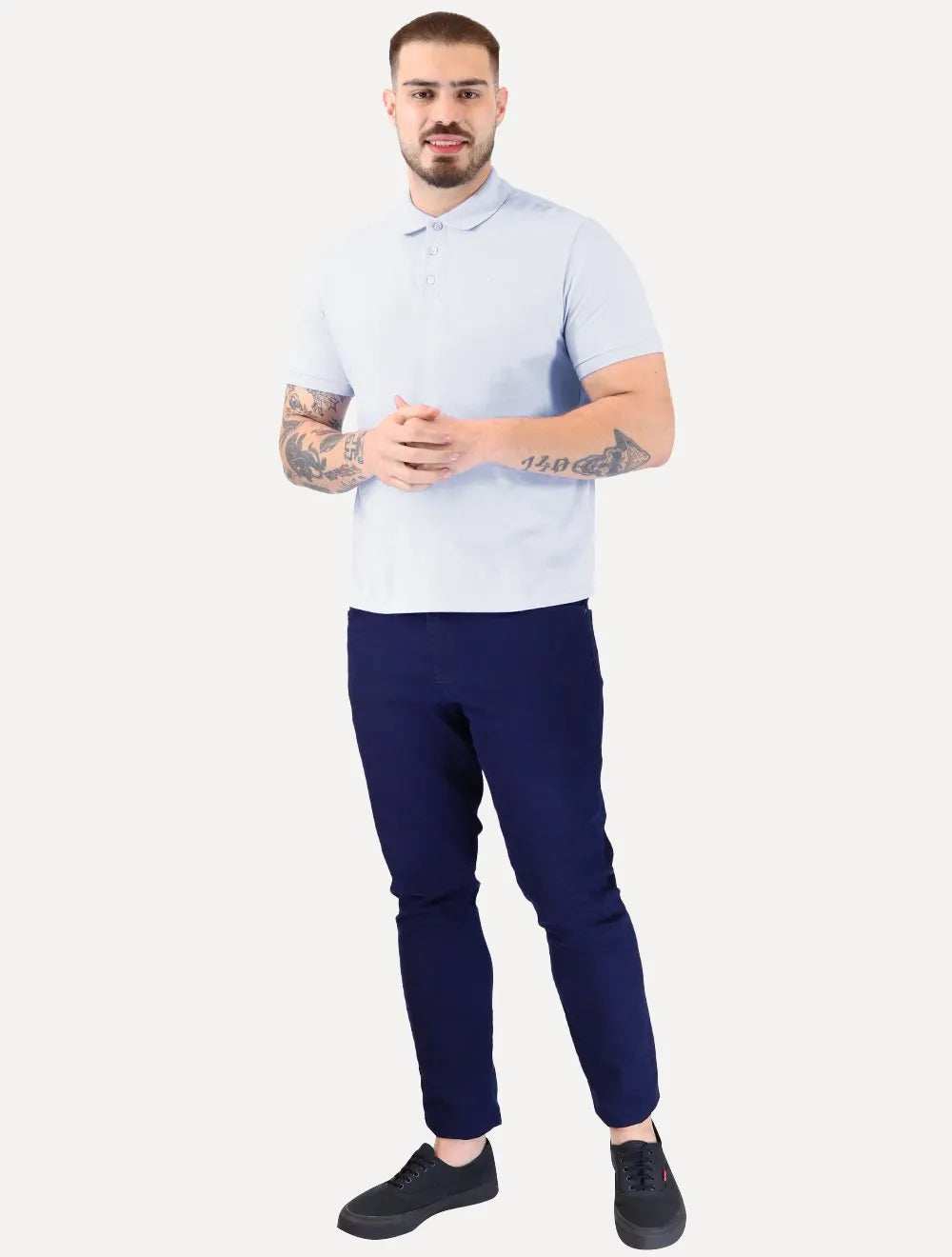 Polo Ellus Masculina Piquet Classic Easa Azul Claro