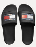 Chinelo Tommy Jeans Slide Essential Jeans Flag Pool Preto