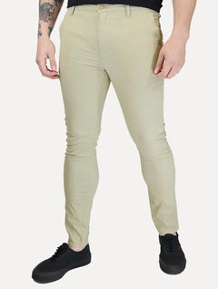 Calça Calvin Klein Jeans Masculina RE Issue Label Cáqui Claro