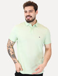 Polo Tommy Hilfiger Masculina Regular Piquet 1985 Opal Verde Claro