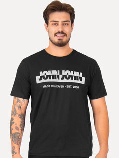 Camiseta John John Masculina Regular New Divided Preta