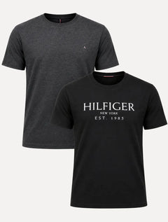 Kit Camisetas Aramis/Tommy Hilfiger | Grafite Mescla/Preta