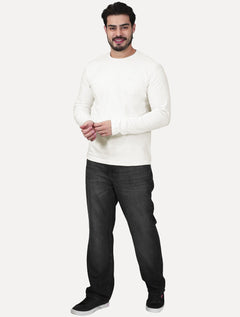 Camiseta K&J Masculina Manga Longa Premiun Suedine Egípcio Off White
