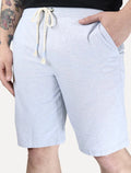 Bermuda Aramis Masculina Pinpoint Elástico Azul Claro Mescla