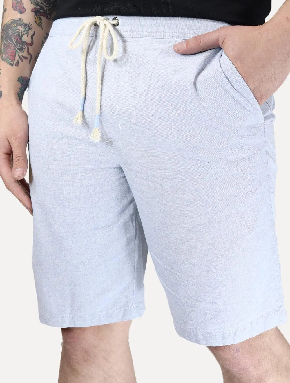 Bermuda Aramis Masculina Pinpoint Elástico Azul Claro Mescla