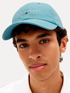 Boné Tommy Jeans Masculino Linear Logo Azul Claro