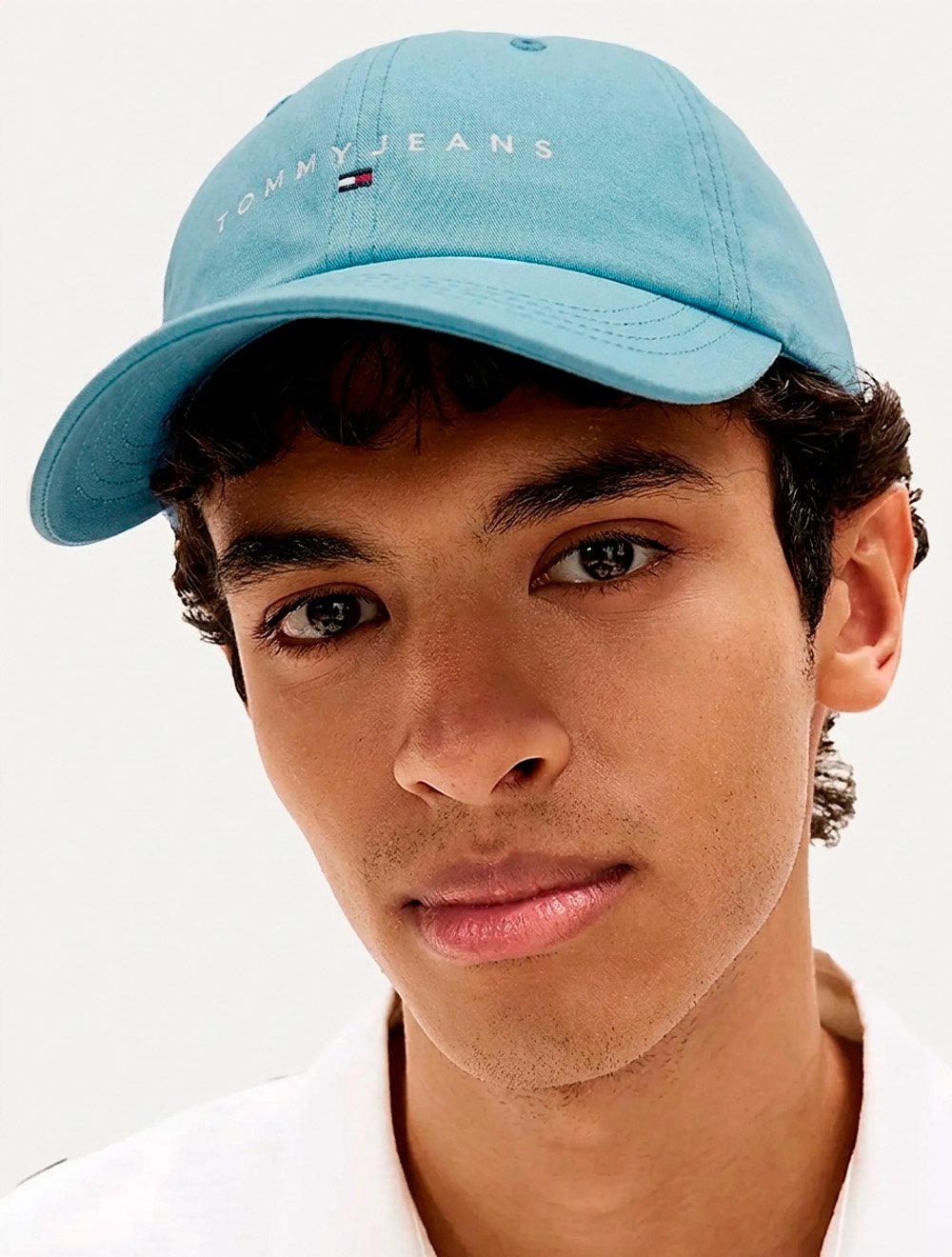 Boné Tommy Jeans Masculino Linear Logo Azul Claro