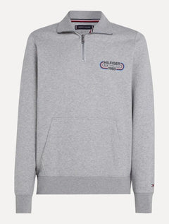 Moletom Tommy Hilfiger Masculino Track Graphic Half Zip Cinza Mescla