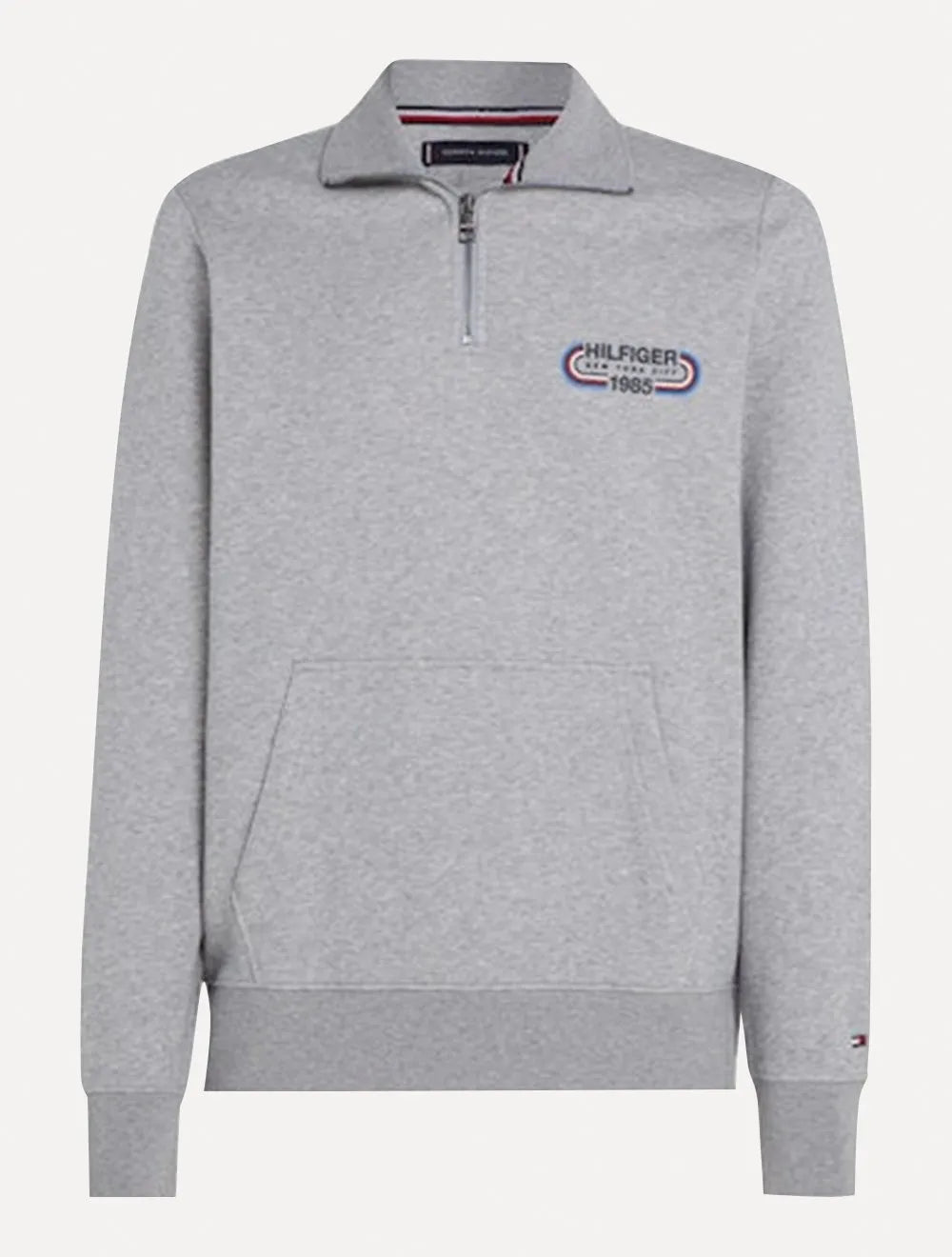 Moletom Tommy Hilfiger Masculino Track Graphic Half Zip Cinza Mescla