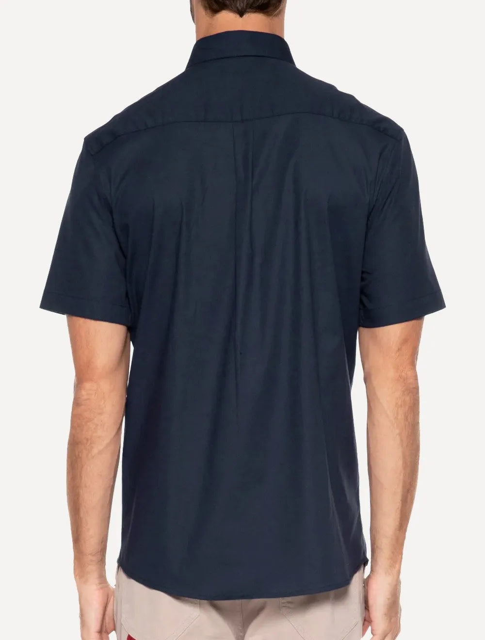 Camisa Ellus Masculina Manga Curta Tricoline LY Classic Italian Azul Marinho