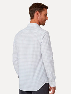 Camisa Dudalina Masculina Milano Superfine Cotton Xadrez Branca