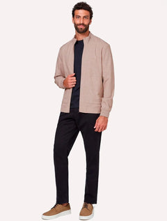 Jaqueta Dudalina Masculina Bomber Alfaiataria Cáqui Mescla