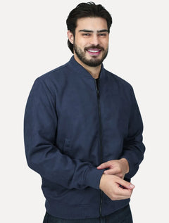 Jaqueta Dixen Masculina Bomber Suede Azul Marinho
