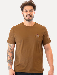 Camiseta Tommy Hilfiger Masculina Stack Brand Love Marrom