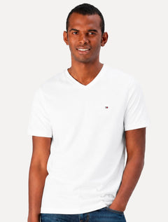 Camiseta Tommy Hilfiger Masculina Essential V-Neck Cotton Branco