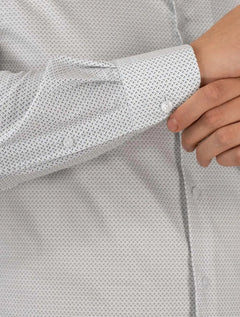 Camisa Tommy Hilfiger Masculina Slim Mini Print Branca