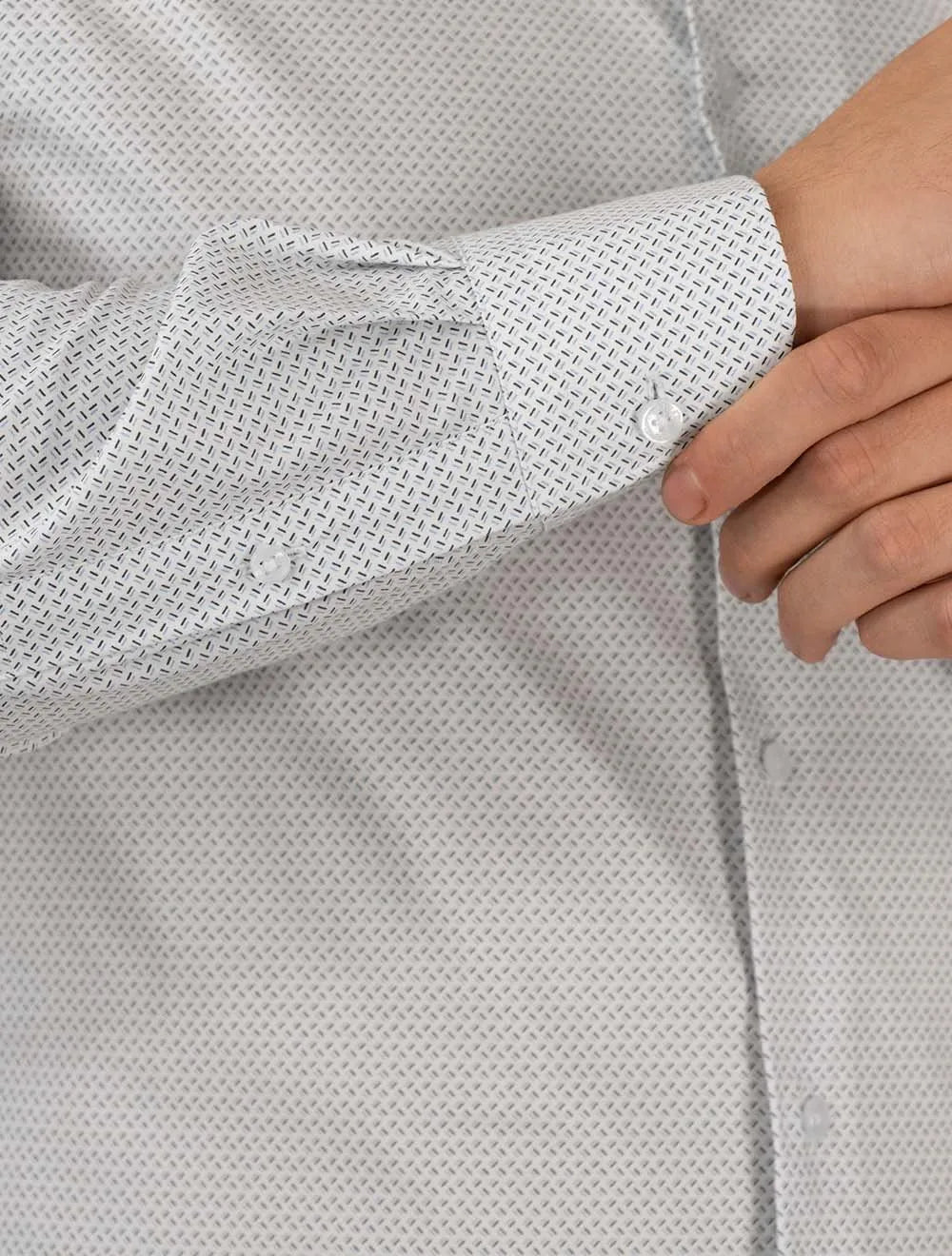 Camisa Tommy Hilfiger Masculina Slim Mini Print Branca