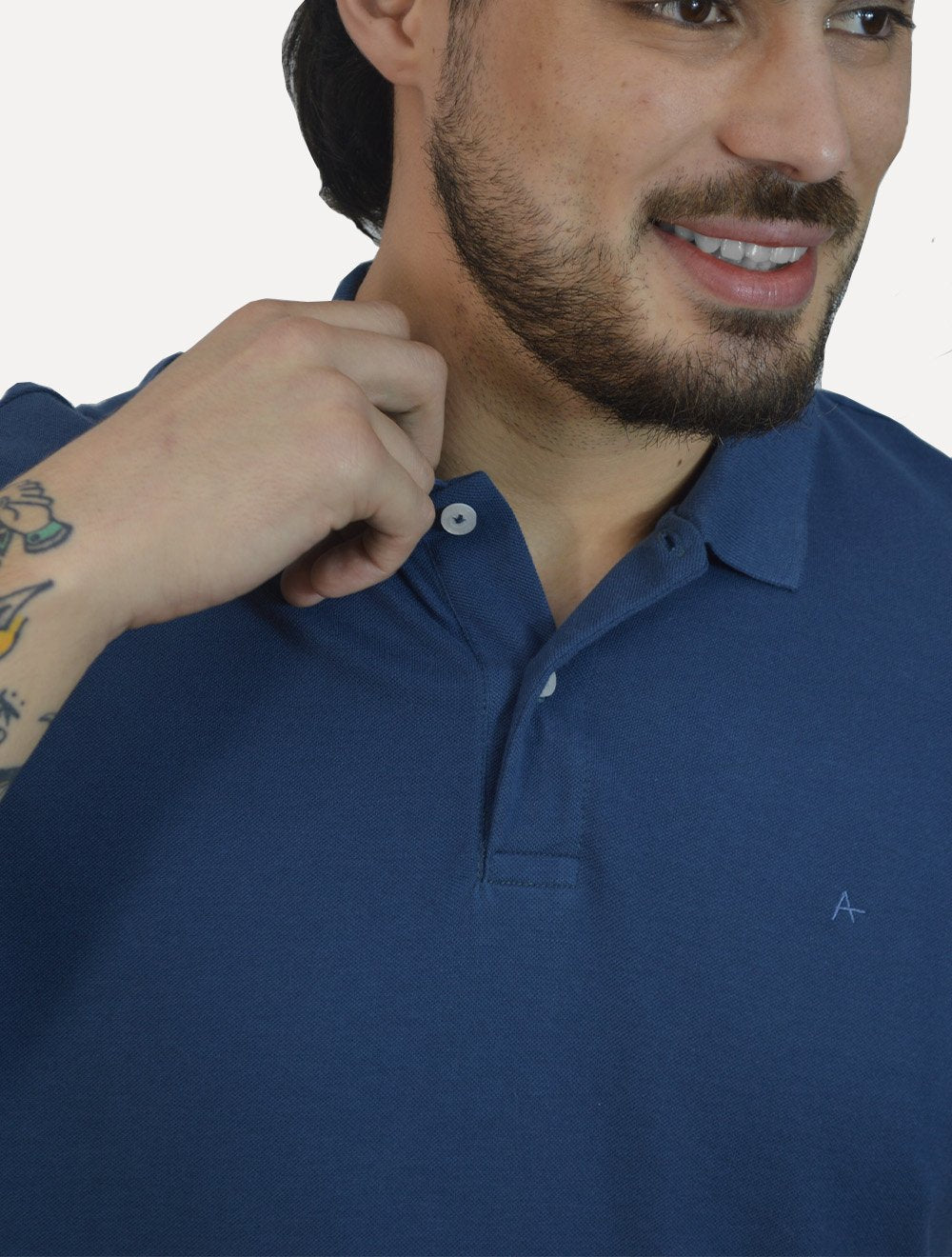 Polo Aramis Masculina Basic Piquet Mono Azul Escuro