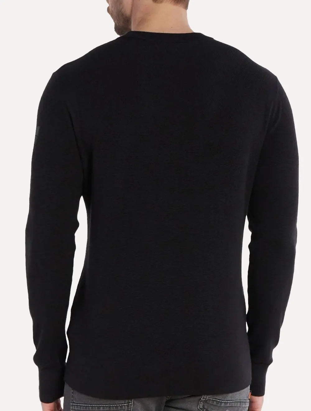Moletom Calvin Klein Masculino Crewneck Piquet Tag Jogger Preto