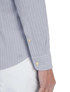 Camisa Aramis Masculina Slim Cambraia Listrada Azul