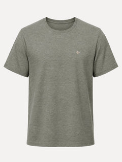 Camiseta Dudalina Masculina Regular Fit Listras Dark Icon Cáqui Escuro