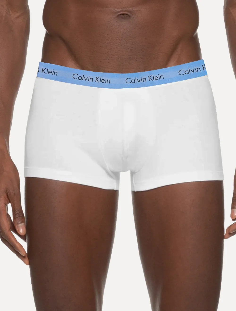 Cuecas Calvin Klein Low Rise Trunk Blue Print Branca/ Mescla Pack 3UN