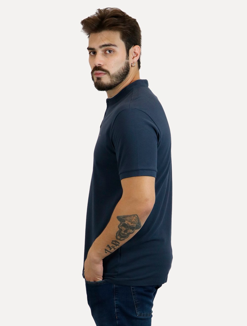 Polo Calvin Klein Masculina Regular Gola Portuguesa Friso