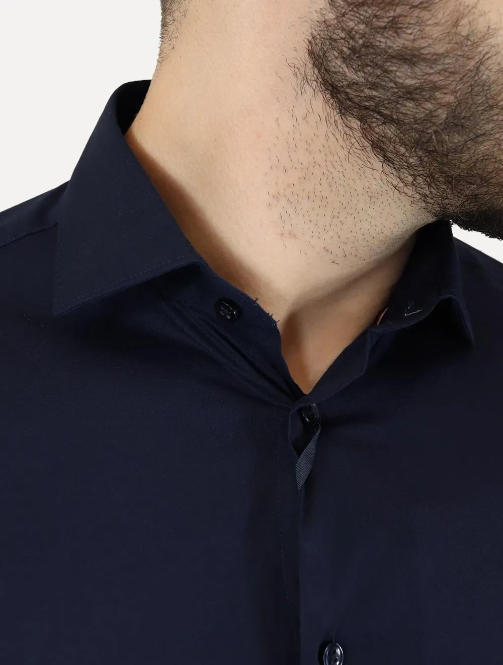 Camisa Tommy Hilfiger Masculina Slim THFlex Poplin Azul Marinho