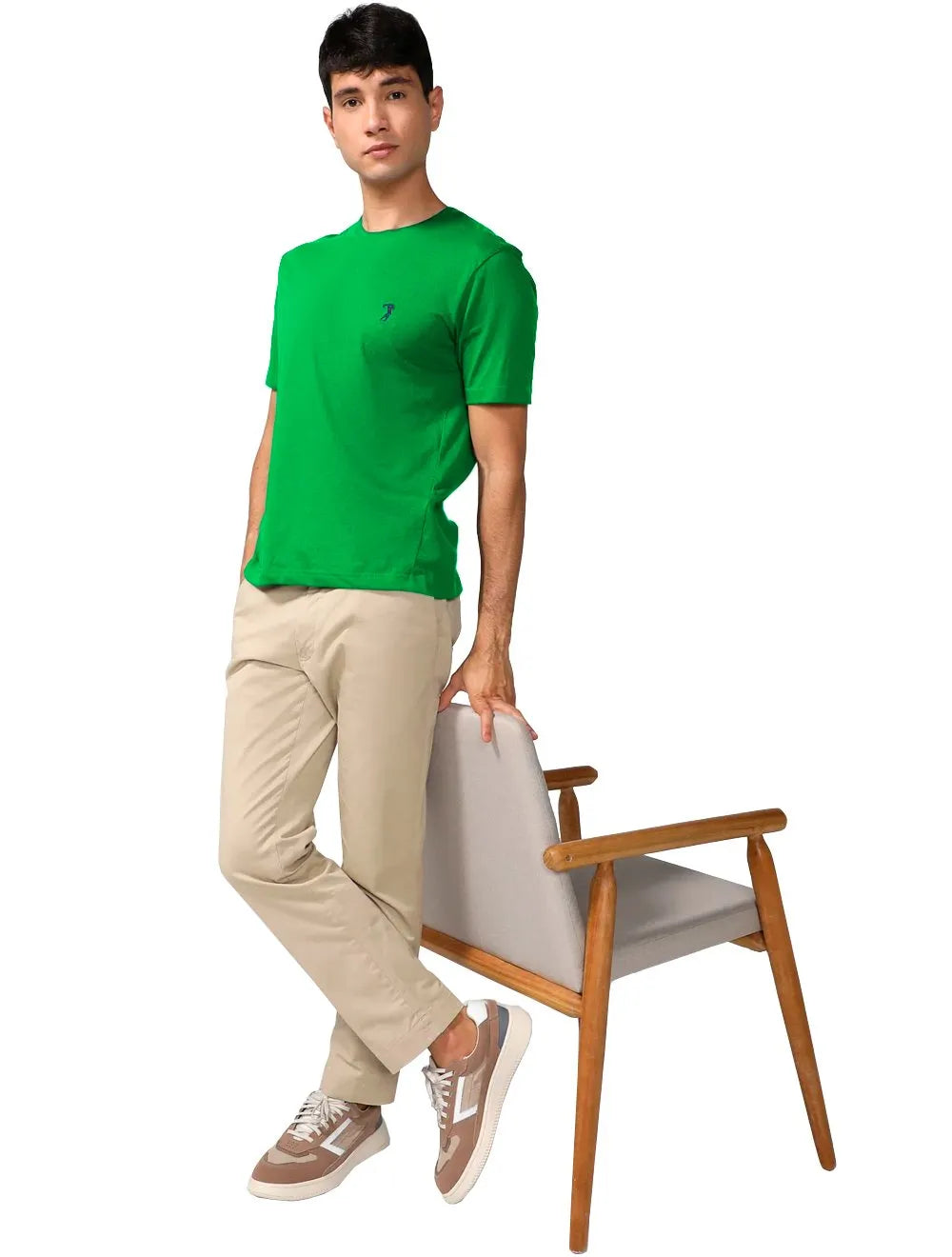 Camiseta Aleatory Masculina Navy Icon Island Green Verde