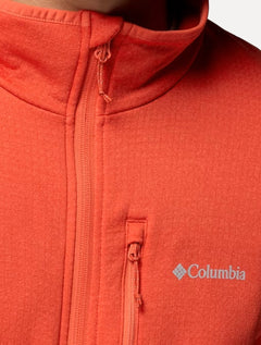 Jaqueta Columbia Masculina Fleece Hike Grid Full Zip Vermelho